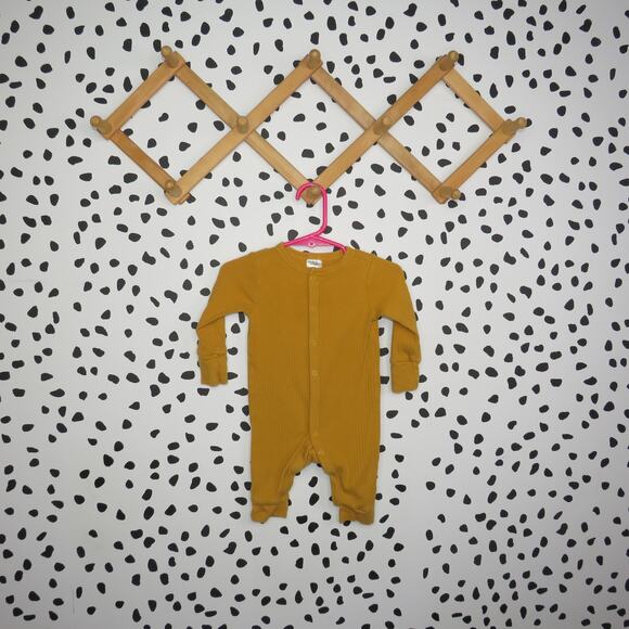 Modern Moments by Gerber Yellow Ribbed Long Sleeve Baby Pajamas - Picture 1 of 6